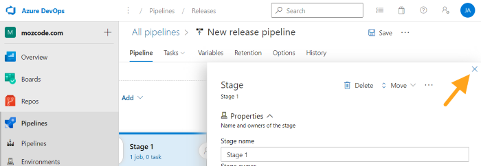 azure devops releases default template