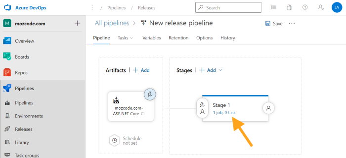 azure devops releases add tasts